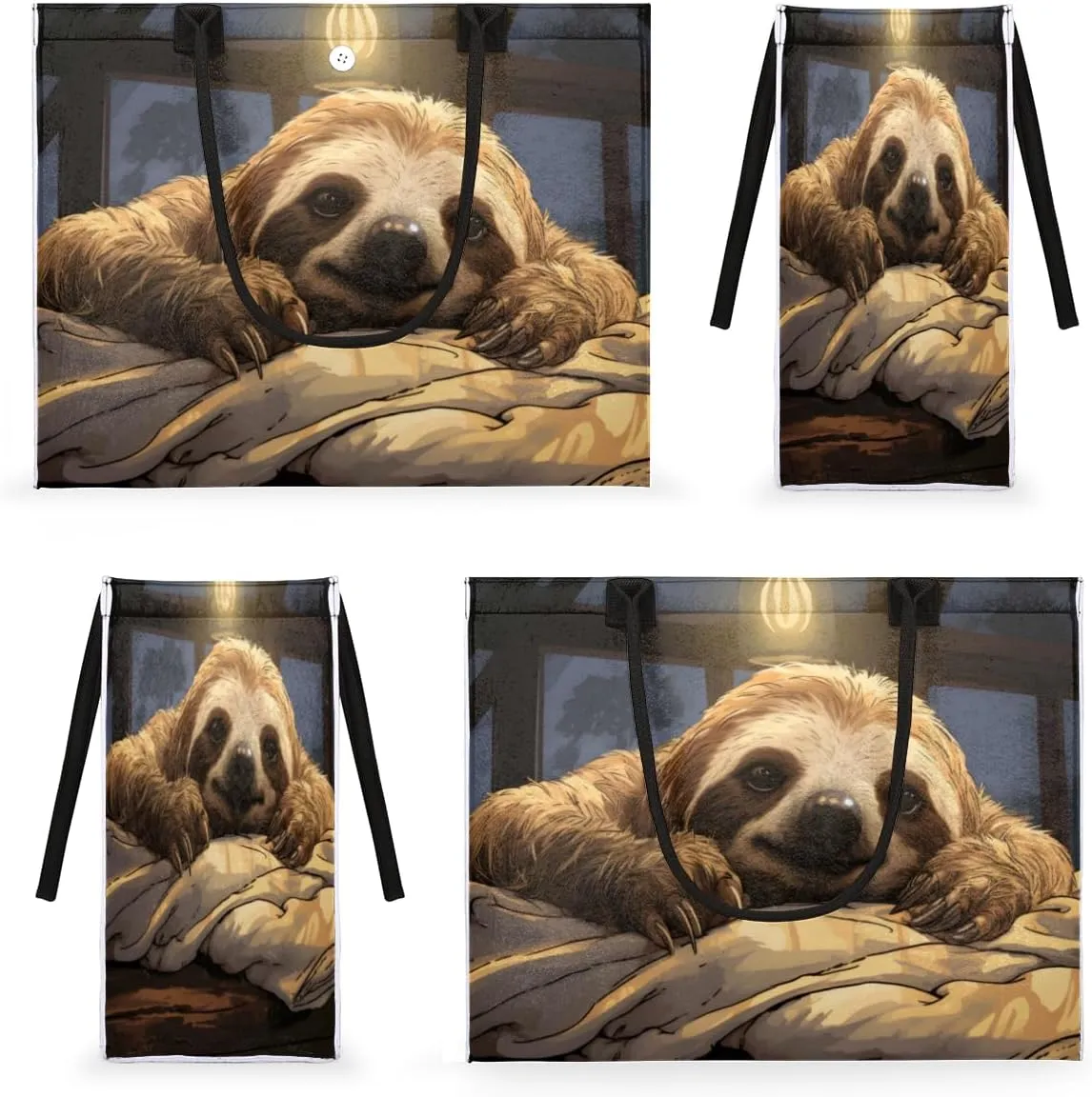QsirBC Animals Sloths Style Tote Bag for Women Shoulder Bags with Pockets Handbags Purses Large Totes