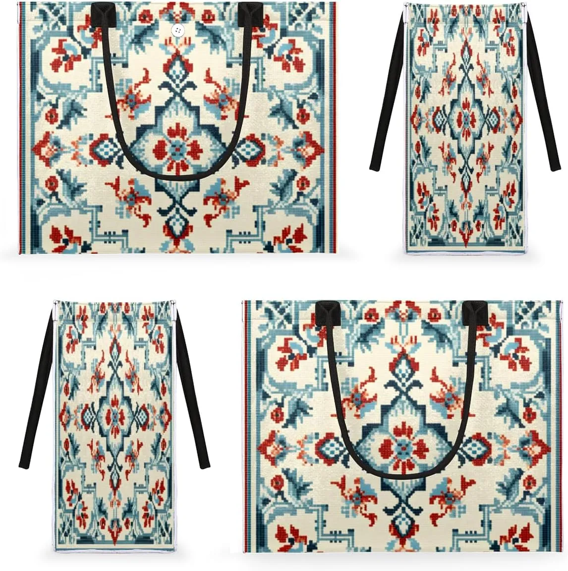 QsirBC Interesting Abstractions Decor Tote Bag for Women Shoulder Bags with Pockets Handbags Purses Large Totes