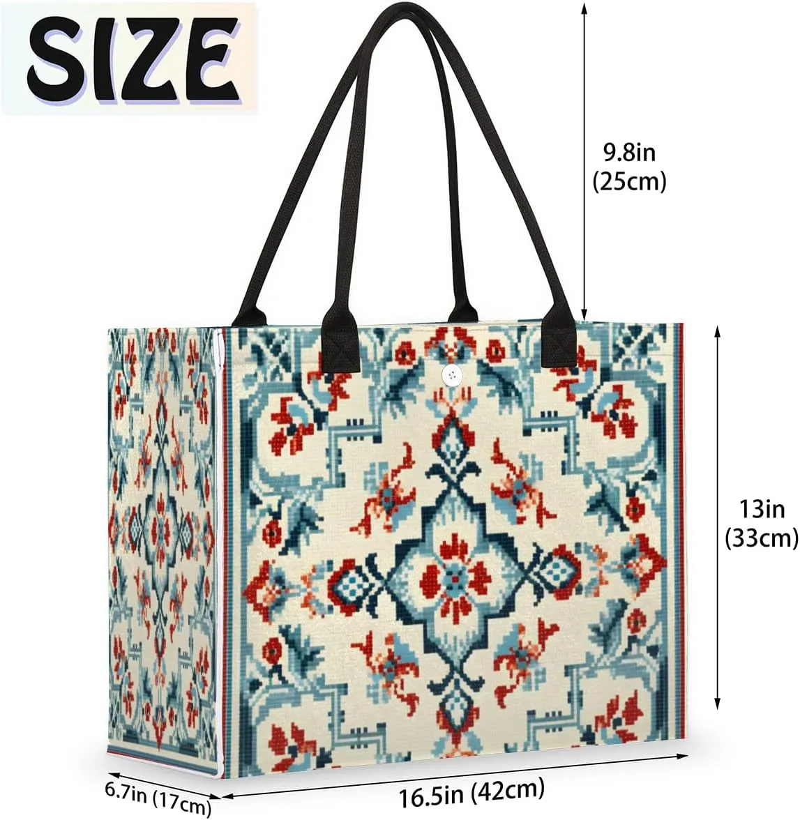 QsirBC Interesting Abstractions Decor Tote Bag for Women Shoulder Bags with Pockets Handbags Purses Large Totes