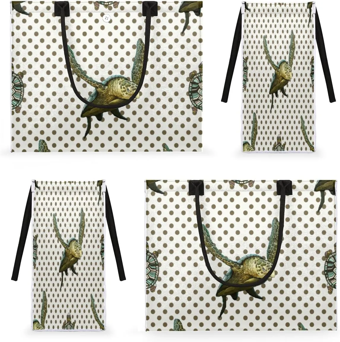 QsirBC Turtles Ocean Design Tote Bag for Women Shoulder Bags with Pockets Handbags Purses Large Totes