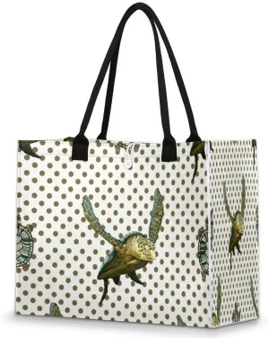 QsirBC Turtles Ocean Design Tote Bag for Women Shoulder Bags with Pockets Handbags Purses Large Totes