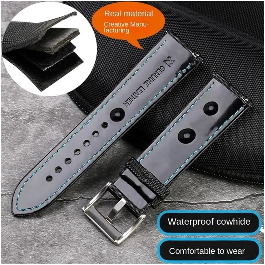 Quick release soft WatchBand Fit for Mido Fit for Seiko Fit for Omega 20mm 21mm 22mm Nylon Leather Watch Strap Diving Men Canvas Bracelet