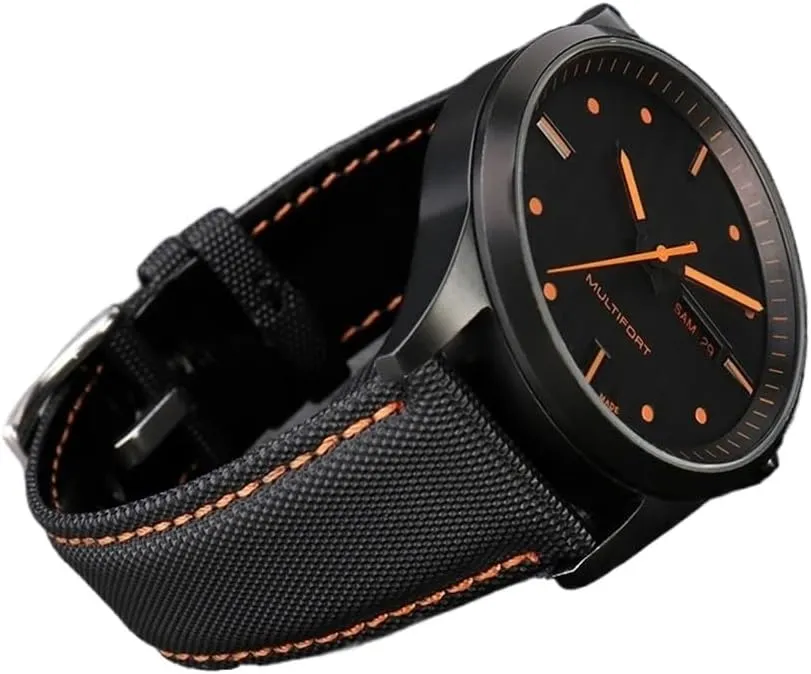 Quick release soft WatchBand Fit for Mido Fit for Seiko Fit for Omega 20mm 21mm 22mm Nylon Leather Watch Strap Diving Men Canvas Bracelet