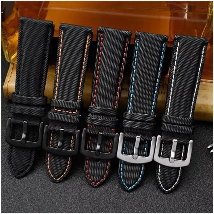 Quick release soft WatchBand Fit for Mido Fit for Seiko Fit for Omega 20mm 21mm 22mm Nylon Leather Watch Strap Diving Men Canvas Bracelet