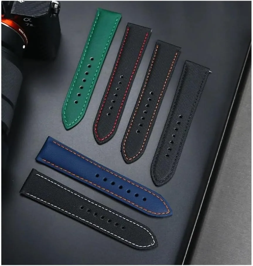 Quick release soft WatchBand Fit for Mido Fit for Seiko Fit for Omega 20mm 21mm 22mm Nylon Leather Watch Strap Diving Men Canvas Bracelet
