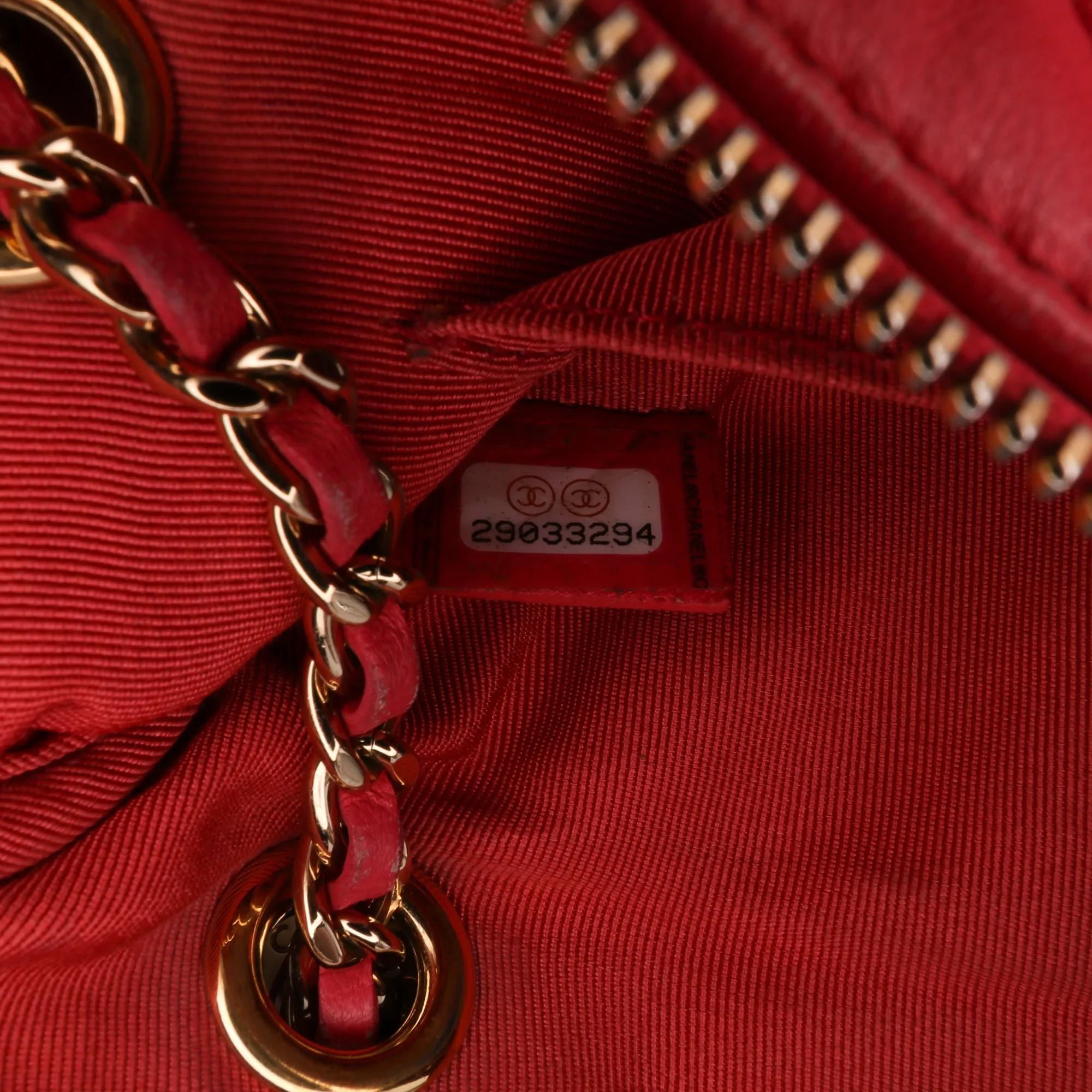 Quilted Lambskin Double Case with Chain