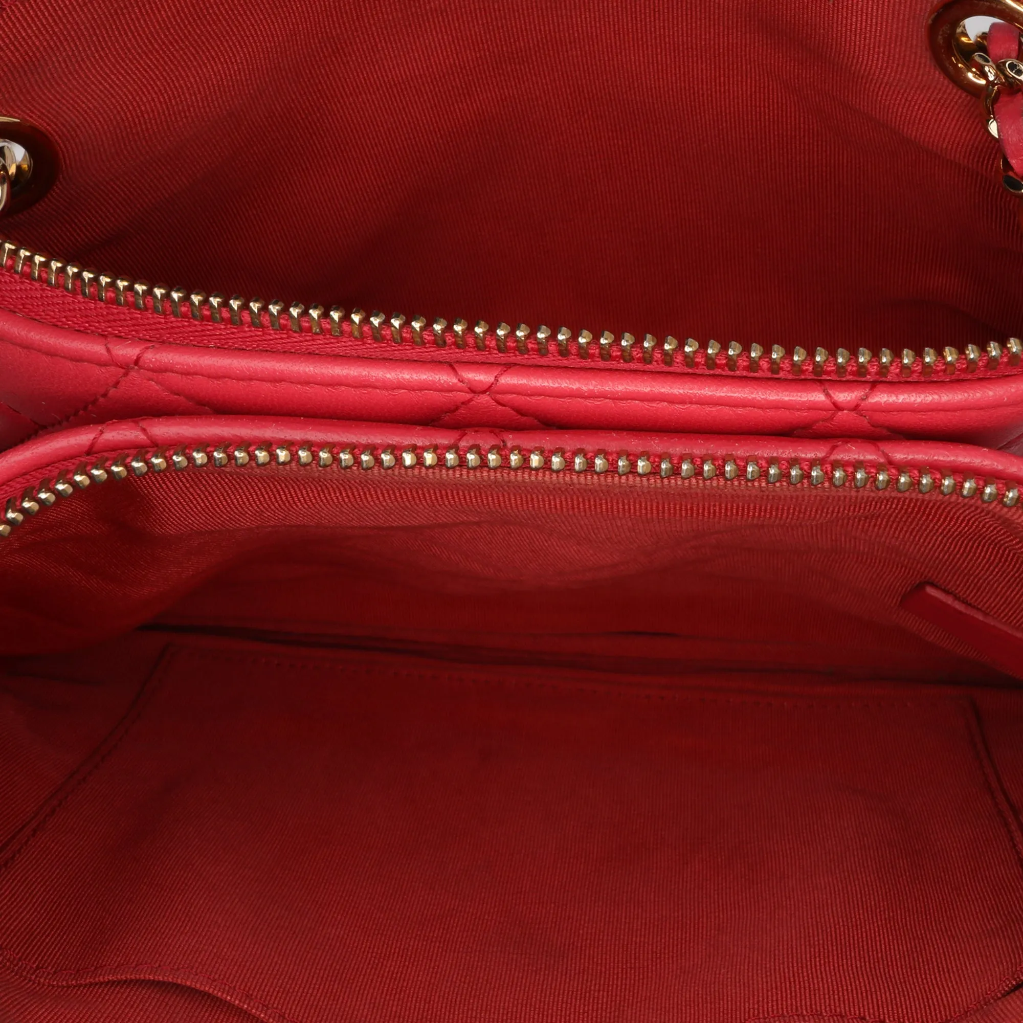 Quilted Lambskin Double Case with Chain