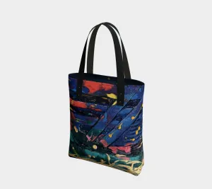 "Living Colours of Renison" Tote (Blue, Red, Green, Yellow)