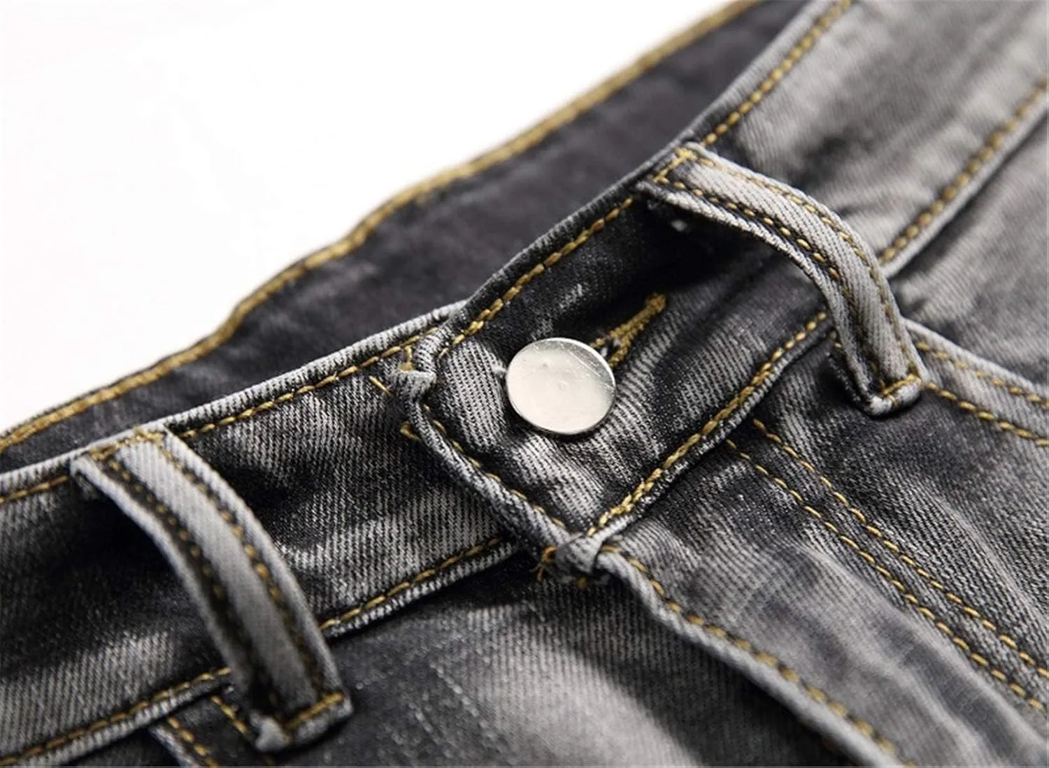 QZH.DUAO Men's Ripped Denim Shorts & Jeans Summer Casual Classic Straight Distressed Ripped Short Jeans