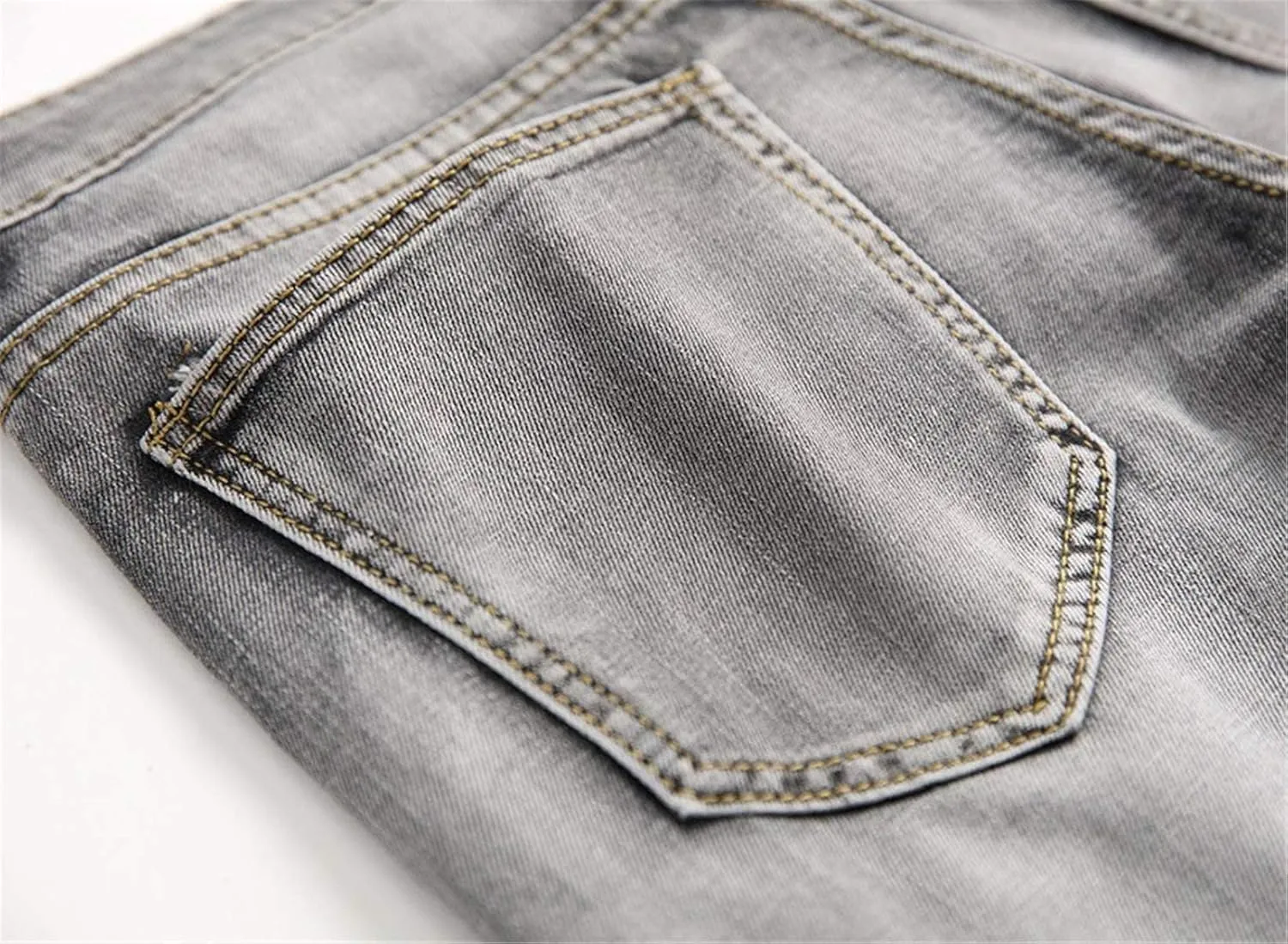 QZH.DUAO Men's Ripped Denim Shorts & Jeans Summer Casual Classic Straight Distressed Ripped Short Jeans