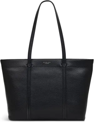 RADLEY London Rivington Women’s Medium Leather Ziptop Tote Bag, Black