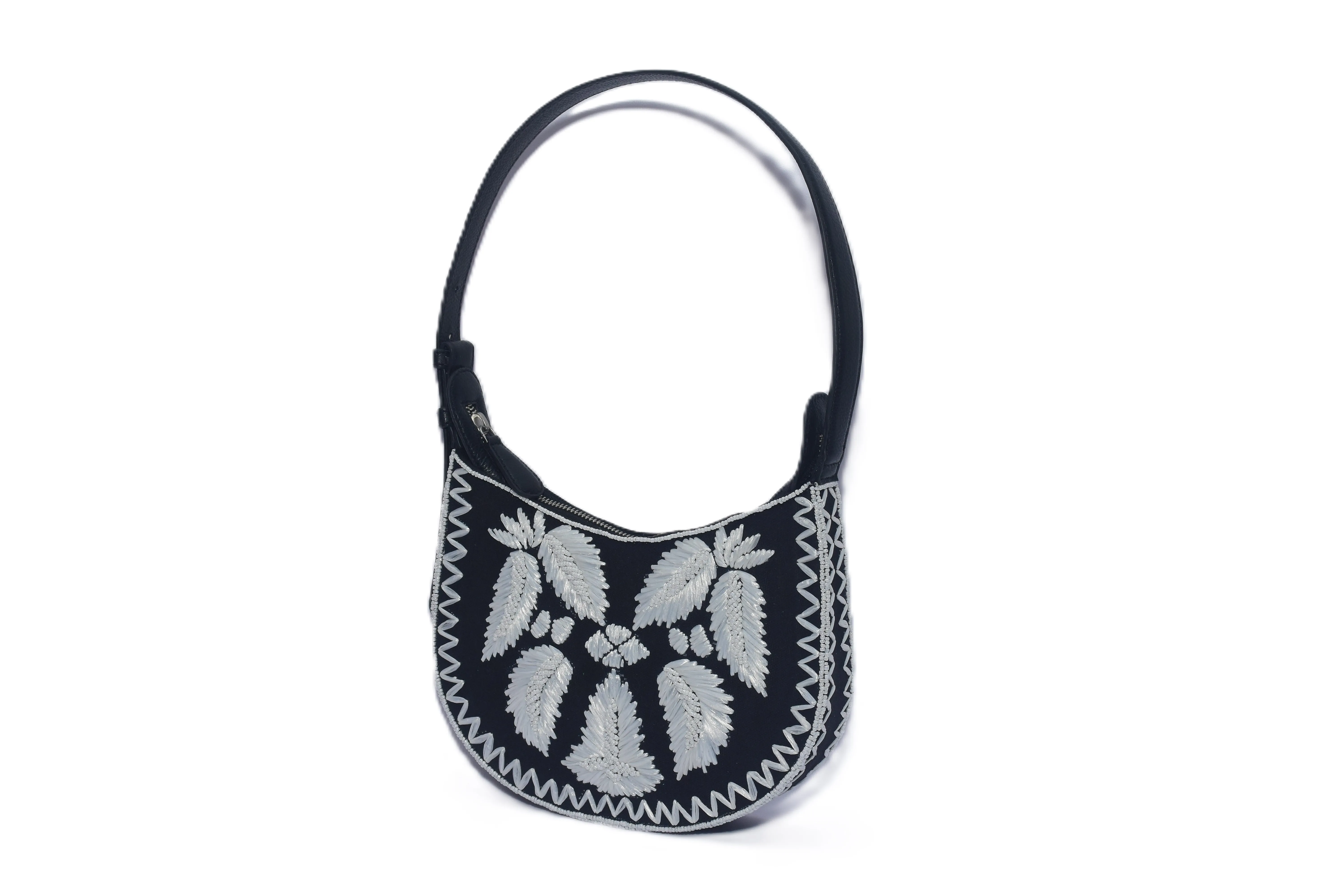 Raffia Embroidered Round Shoulder Bag