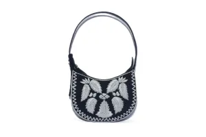 Raffia Embroidered Round Shoulder Bag