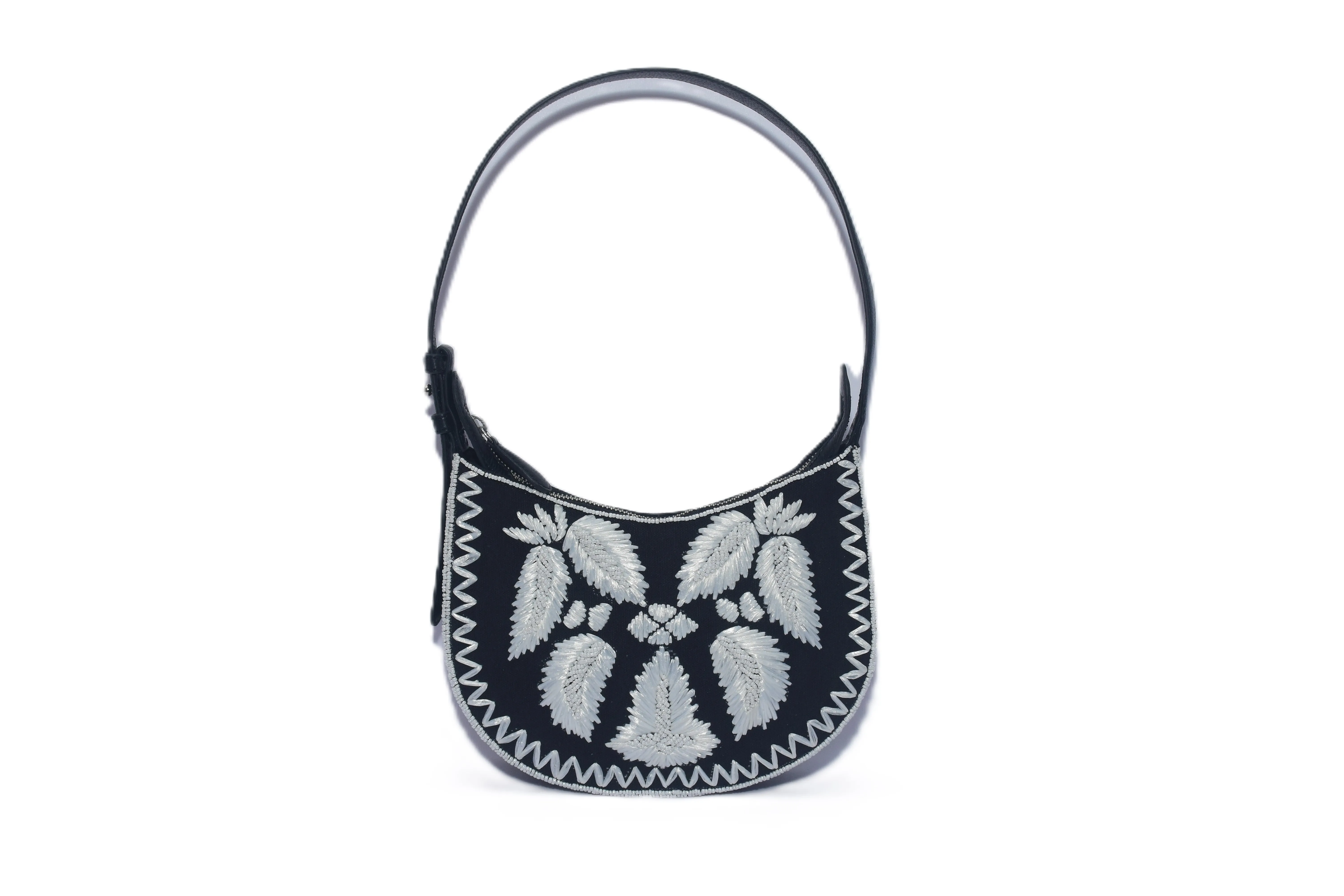 Raffia Embroidered Round Shoulder Bag