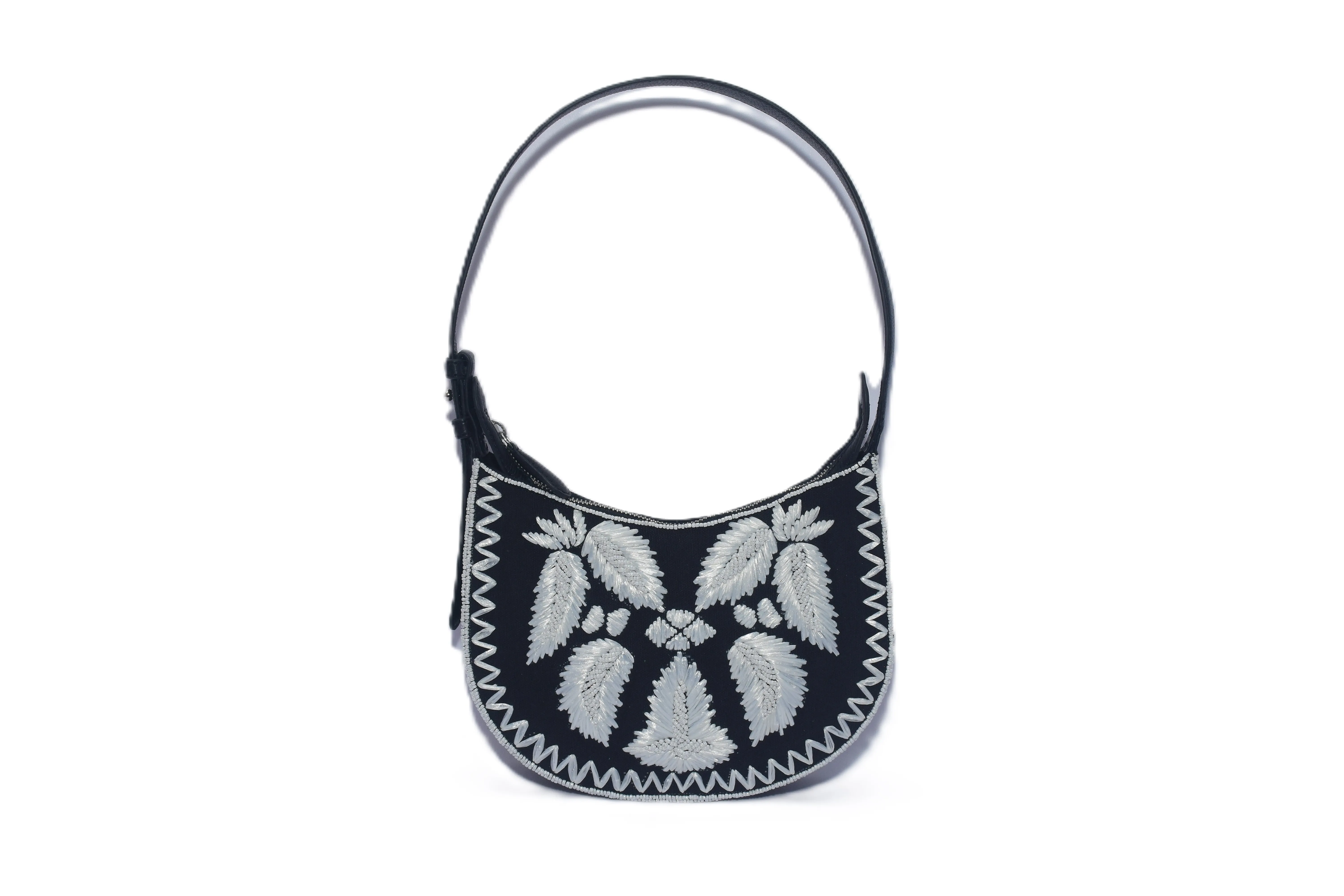Raffia Embroidered Round Shoulder Bag