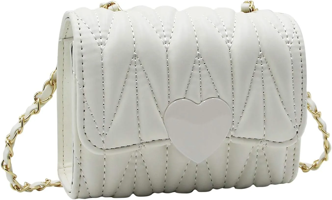 RARITYUS Crossbody Bag Chain Strap PU Leather Shoulder Bag Purse Mini Handbag for Little Girls Kids Toddlers