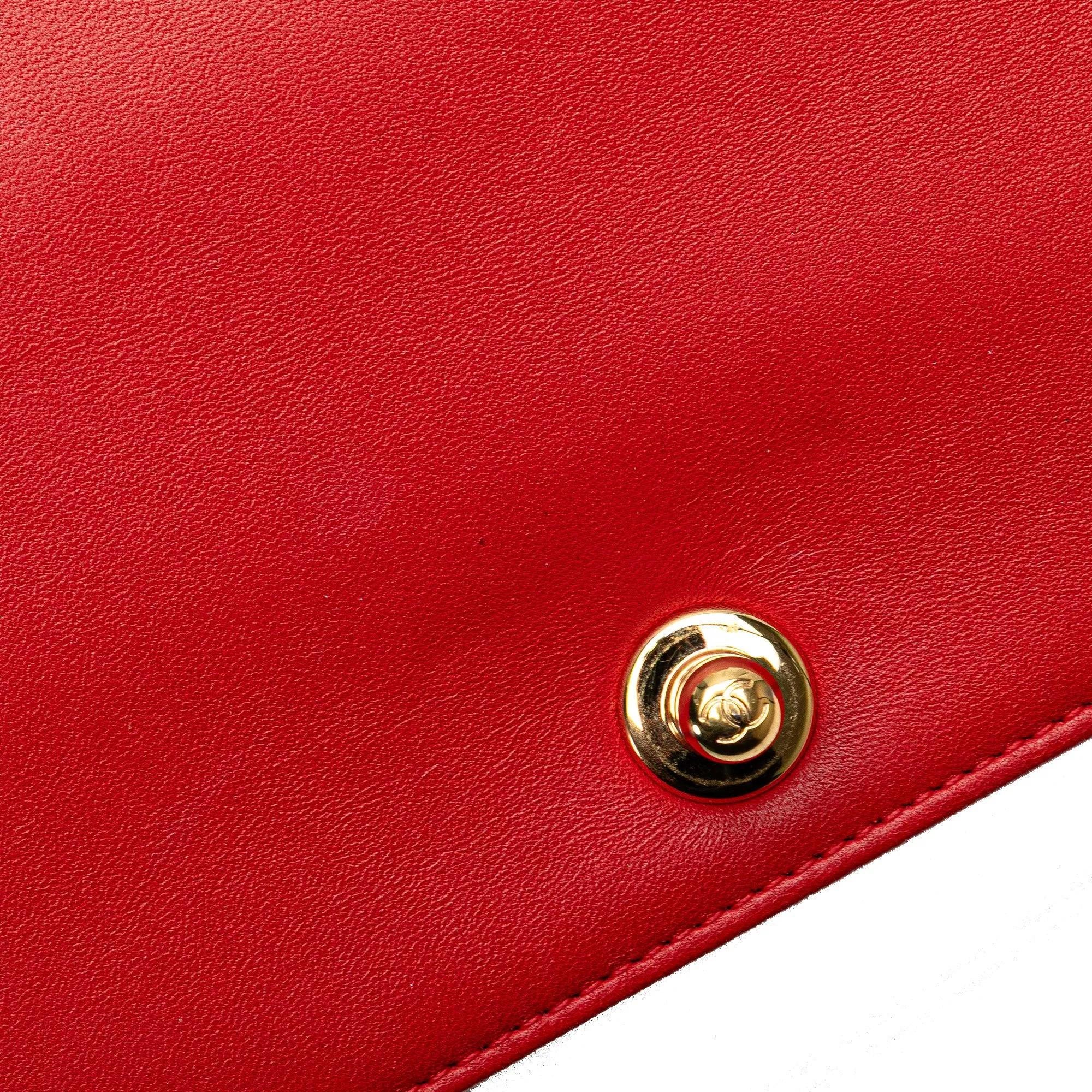 Red Chanel Medium Embossed Lambskin Cube Boy Flap Crossbody Bag