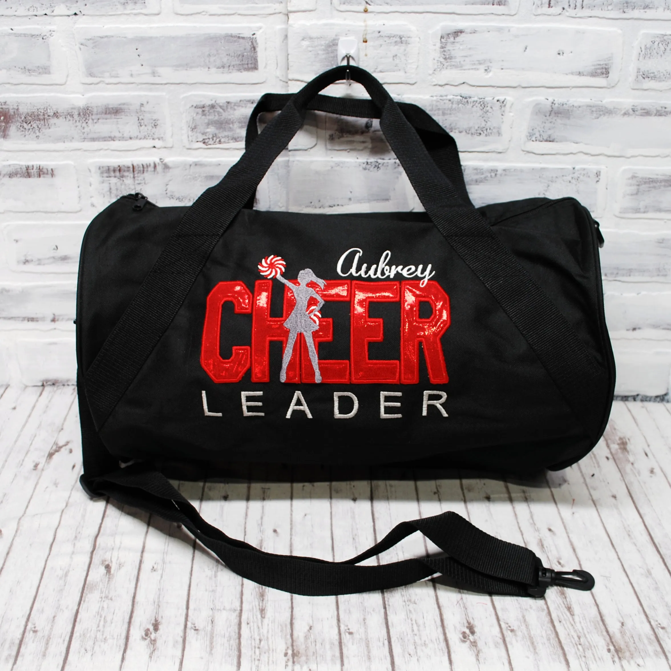 Red Shimmer Personalized Cheer Custom Color Tote or Duffle Bag