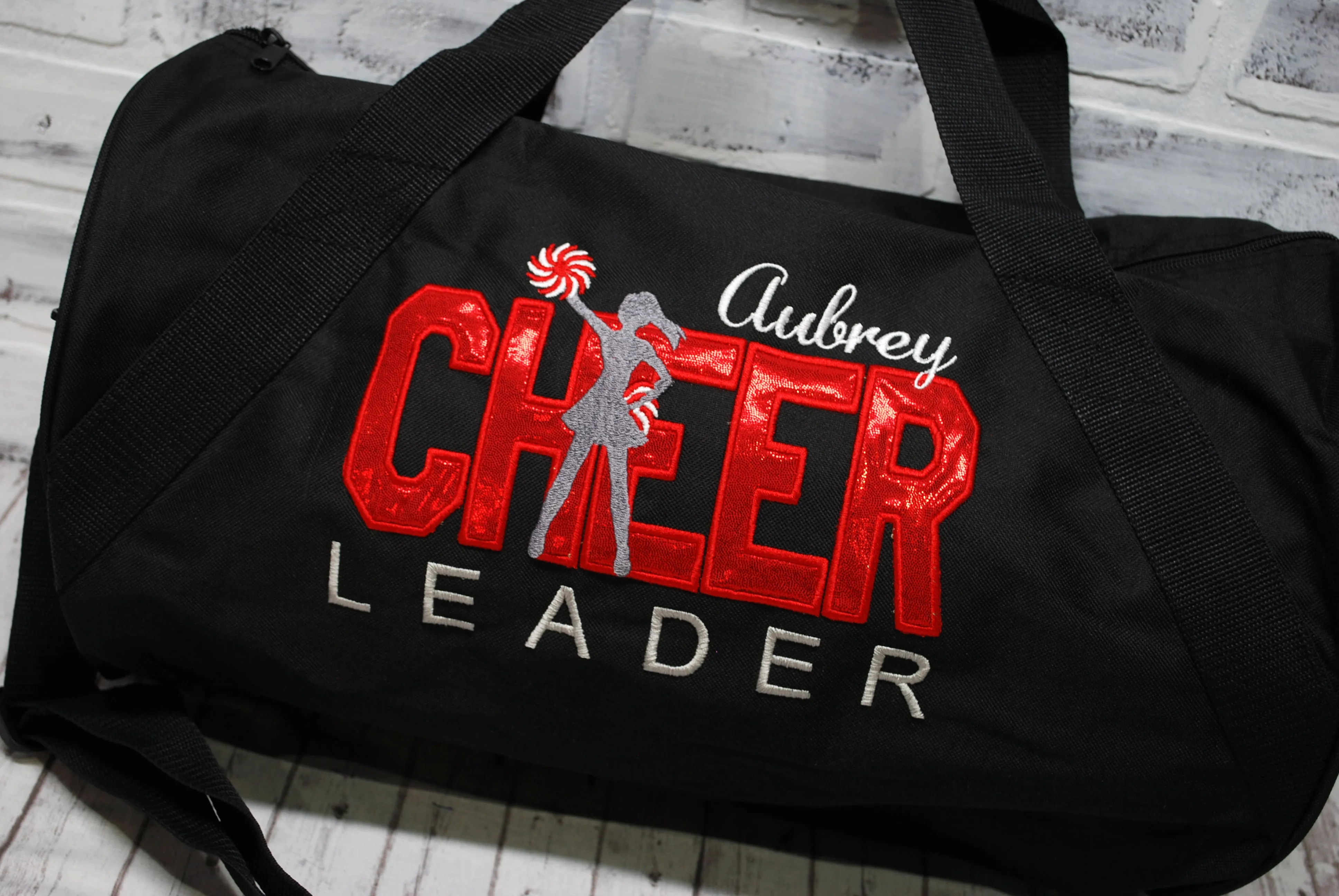 Red Shimmer Personalized Cheer Custom Color Tote or Duffle Bag