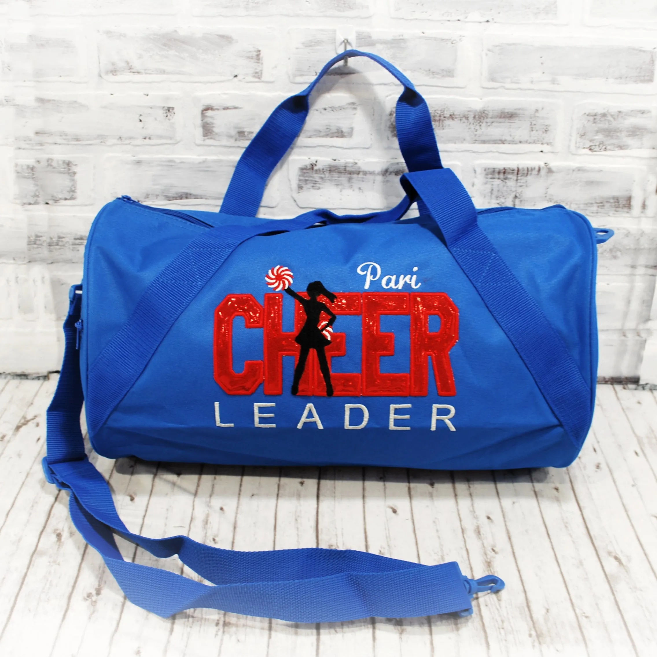 Red Shimmer Personalized Cheer Custom Color Tote or Duffle Bag