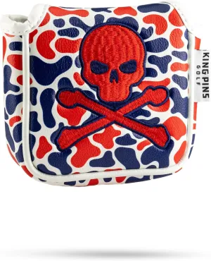 Red White Blue Camo Headcovers - Premium Quality Golf Headcovers. Embroidered Hand-Made Leather, Stylish Golf Club Cover - Customize Your Golf Bag
