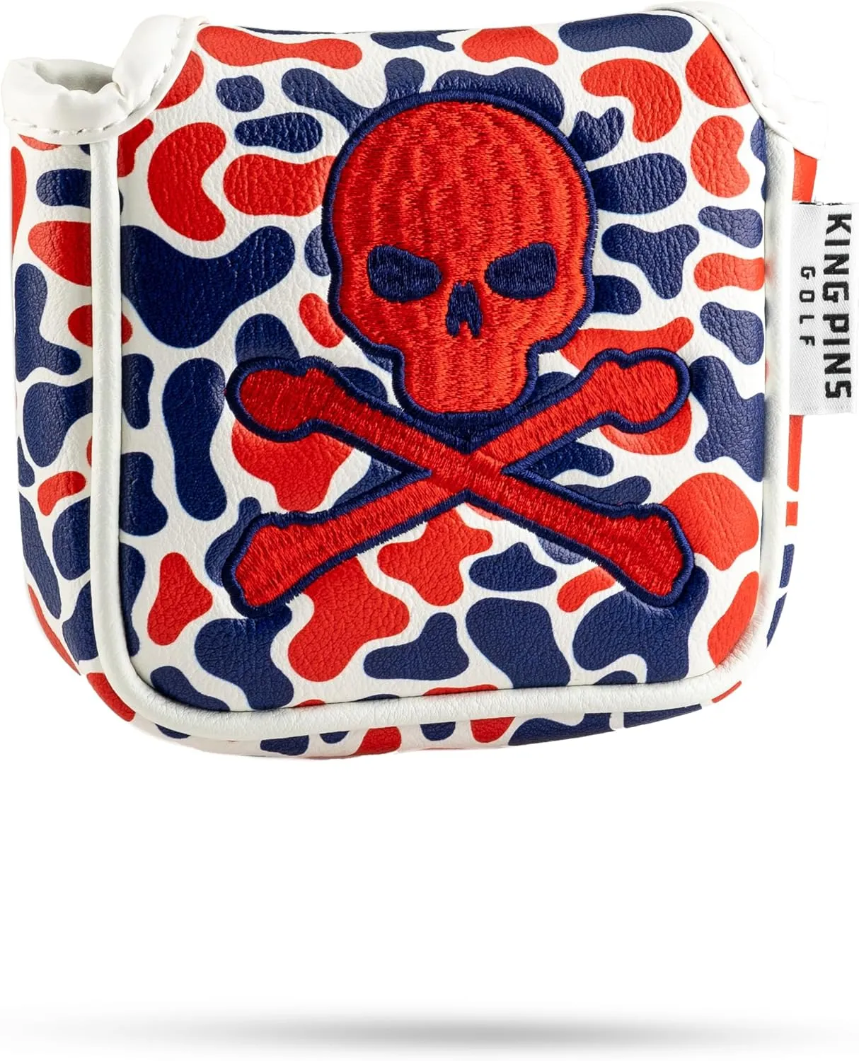 Red White Blue Camo Headcovers - Premium Quality Golf Headcovers. Embroidered Hand-Made Leather, Stylish Golf Club Cover - Customize Your Golf Bag