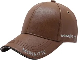 Regular Baseball Cap, Men's Adjustable Structure PU Classic Baseball Cap, Suitable for Elderly Father