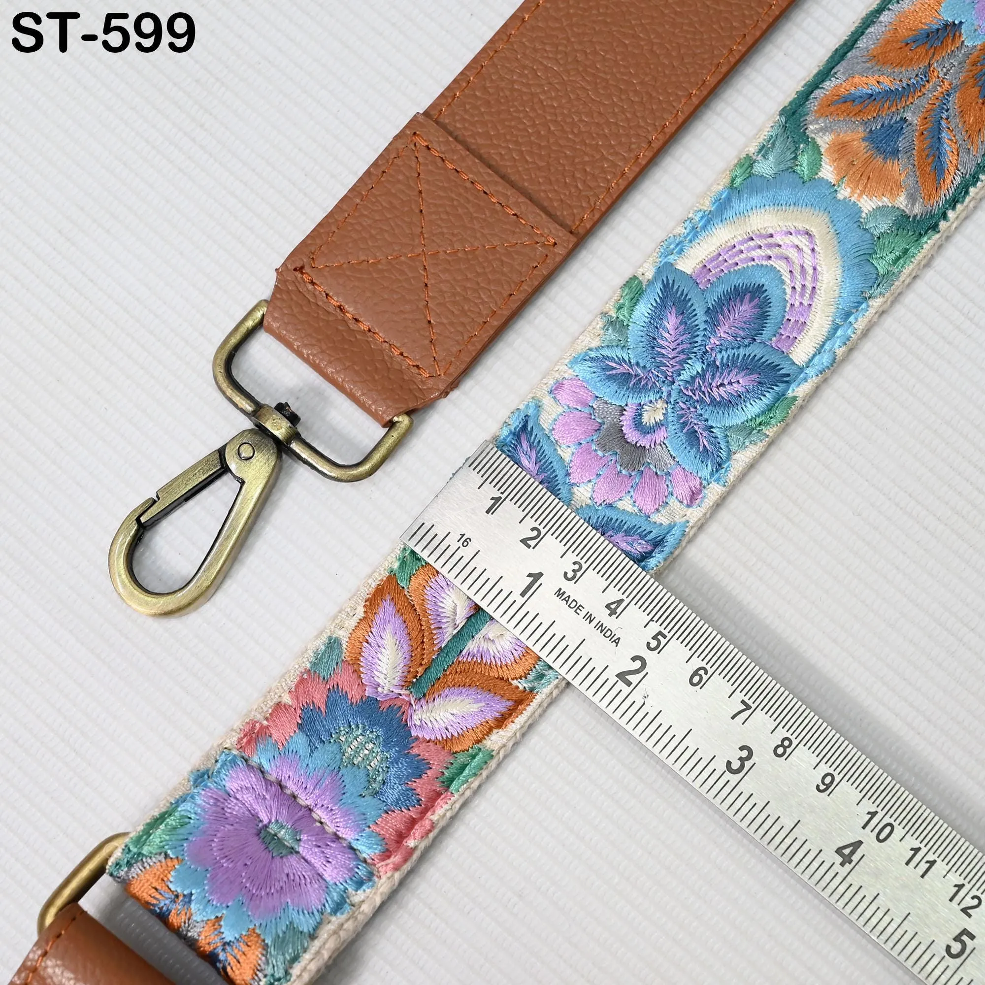 Replacement Leather  Crossbody Strap Handbag Boho Bag Strap Camera Strap Purses Embroidery Brown Adjustable Strap Christmas Gift for Mother