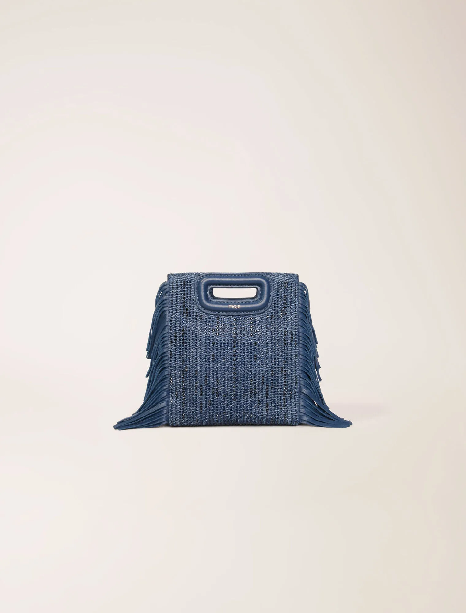 Rhinestone denim m mini bag