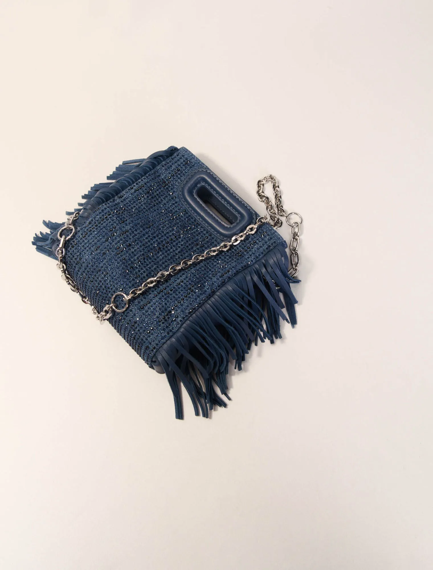 Rhinestone denim m mini bag