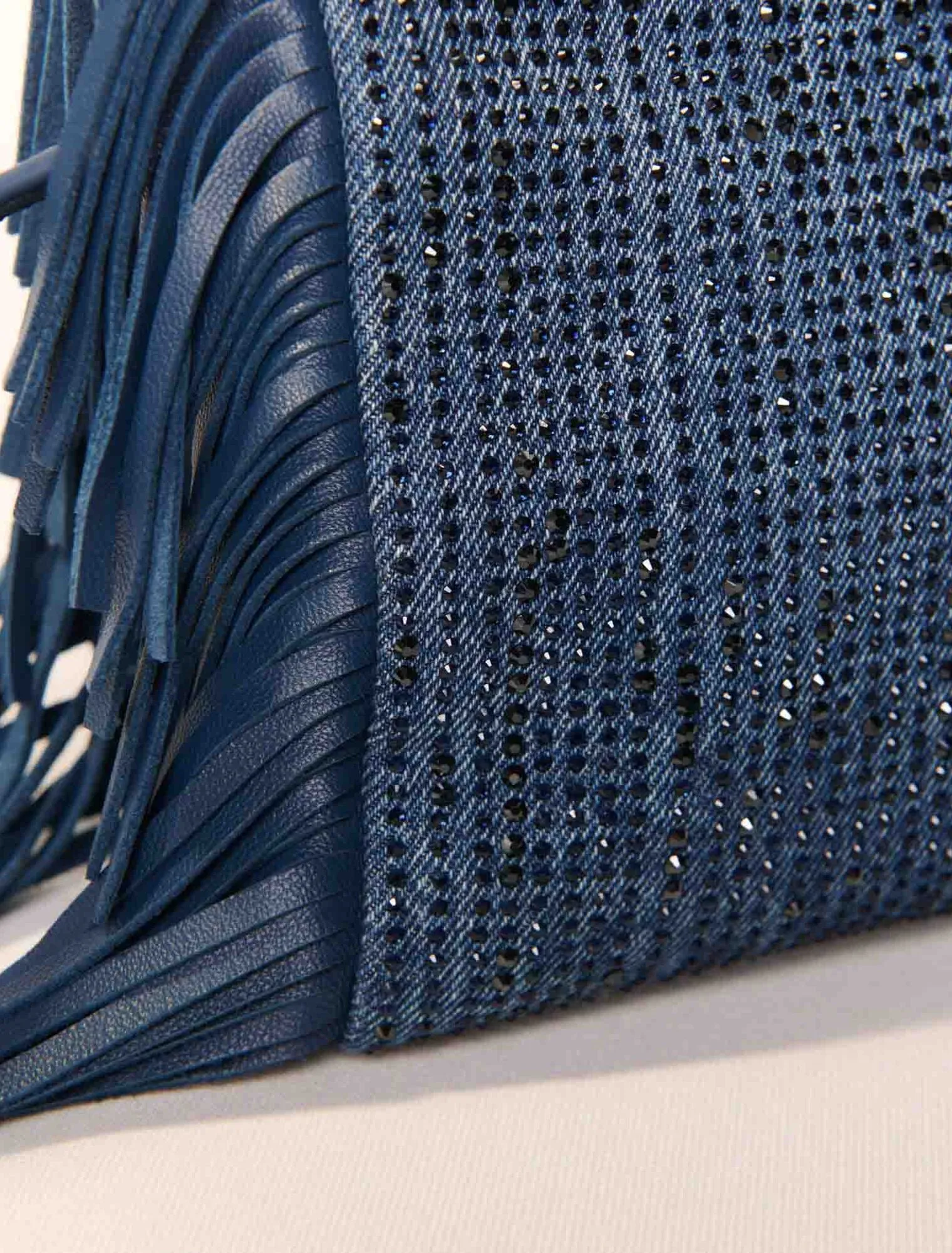Rhinestone denim m mini bag
