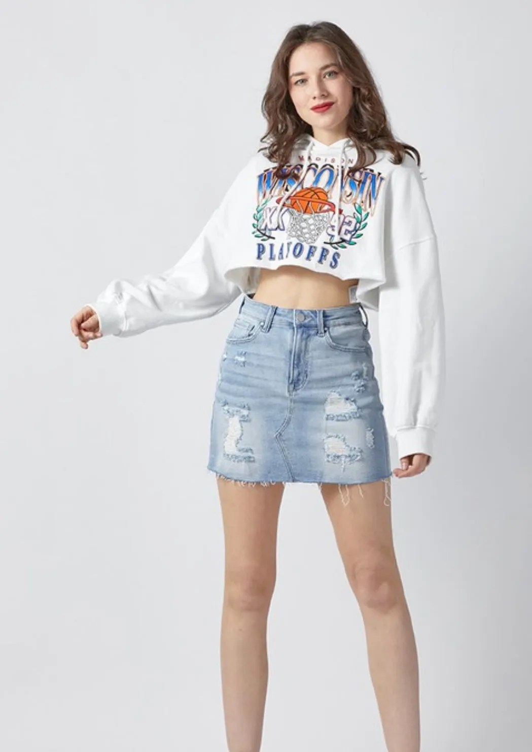 Risen Denim Skirt