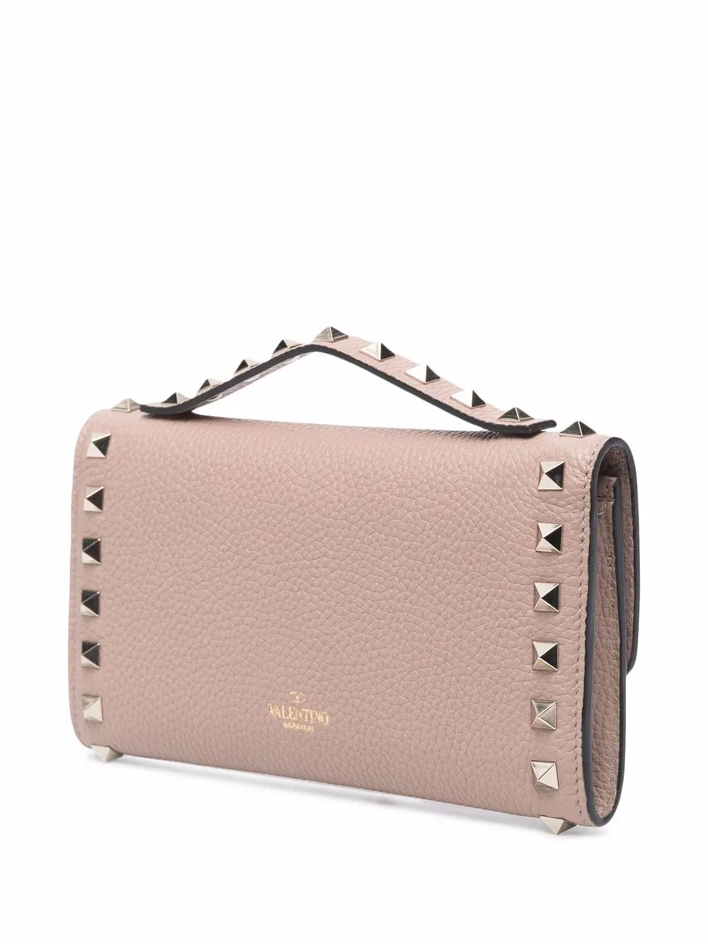 Rockstud leather wallet on chain