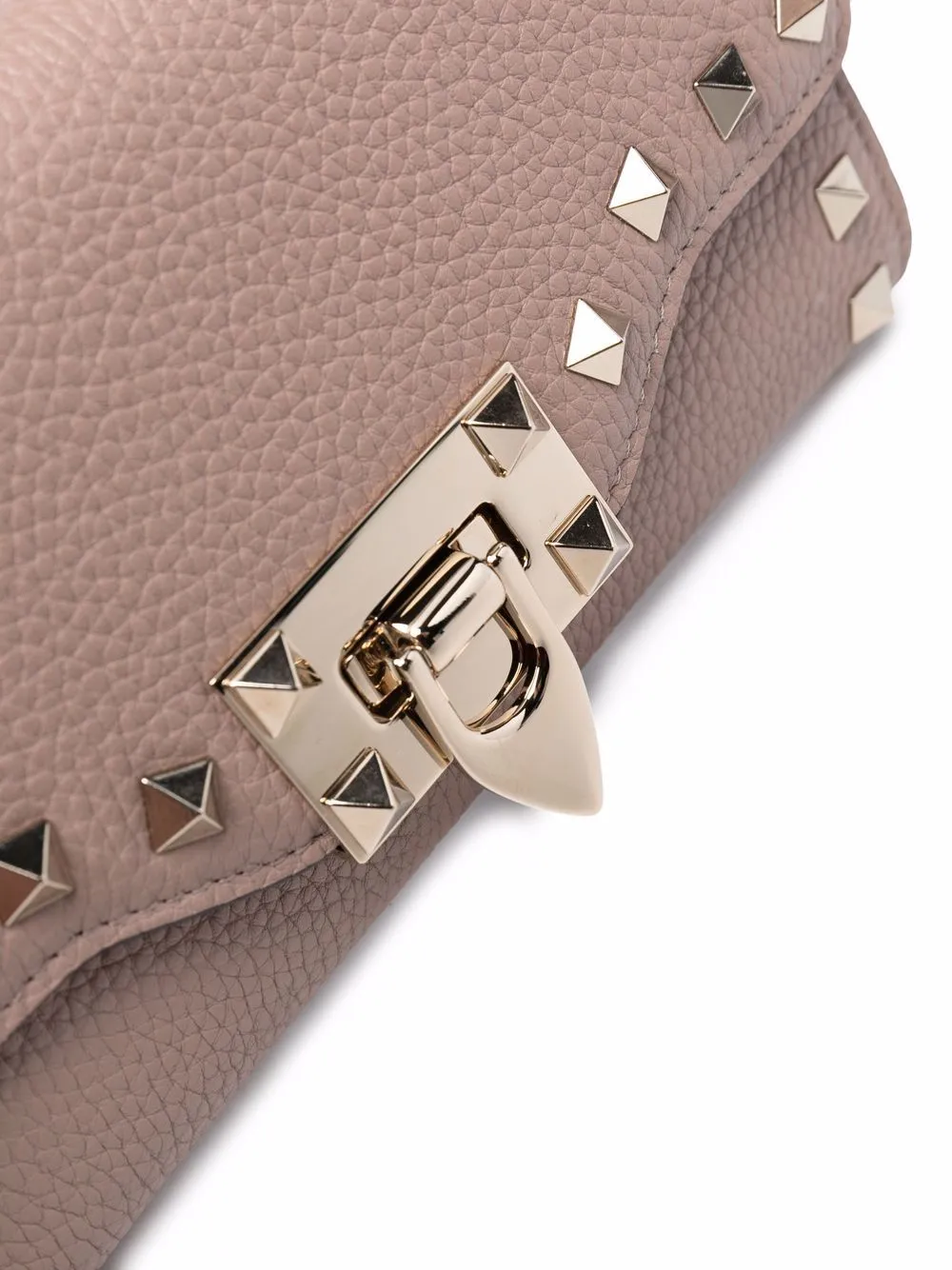 Rockstud leather wallet on chain