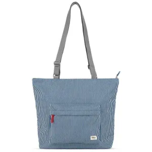 Roka Trafalgar B Medium Hickory with Red Recycled Canvas Tote Bag - Red/Blue/White