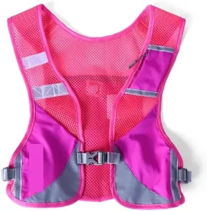 Running Vest Reflective Night Running Vest Backpack Harness Water Bottle Trail Running Marathon Hiking Hydration Backpack Pack Bags for Running (Rose )