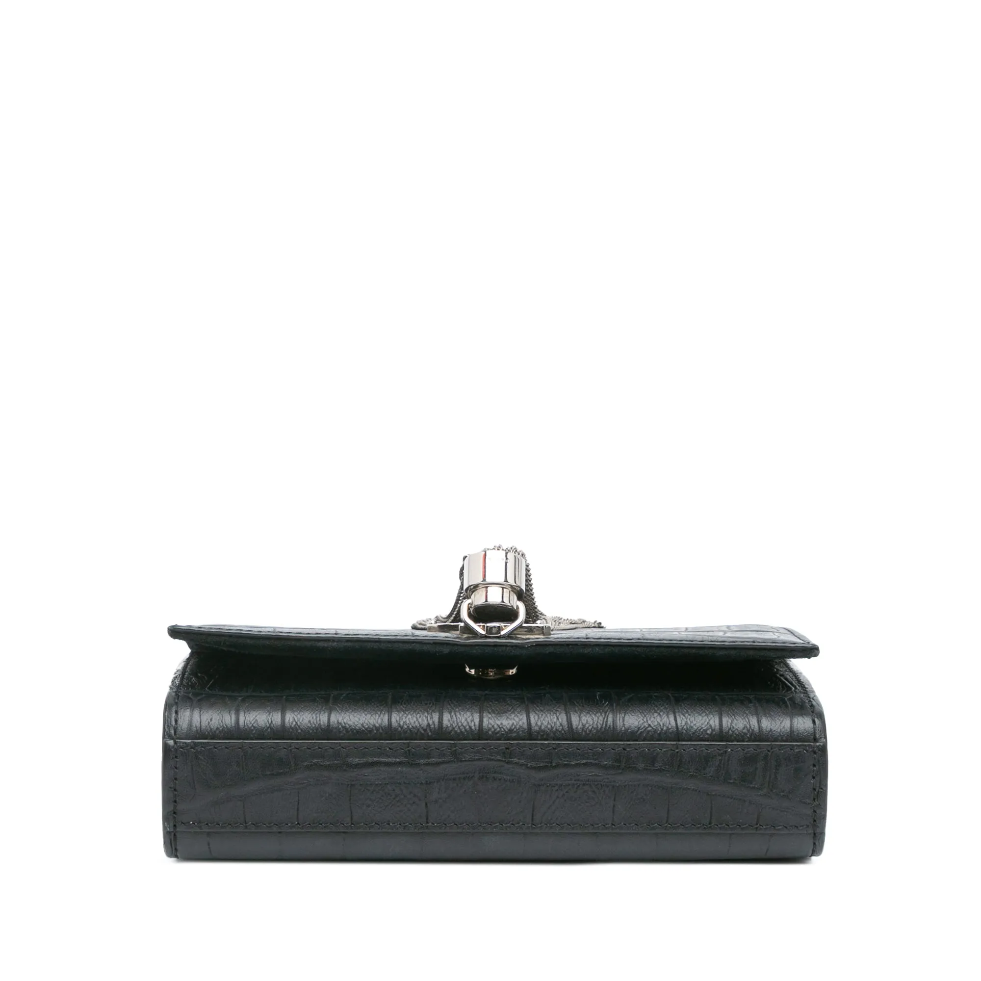 Saint Laurent Mini Croc Embossed Kate Tassel Crossbody