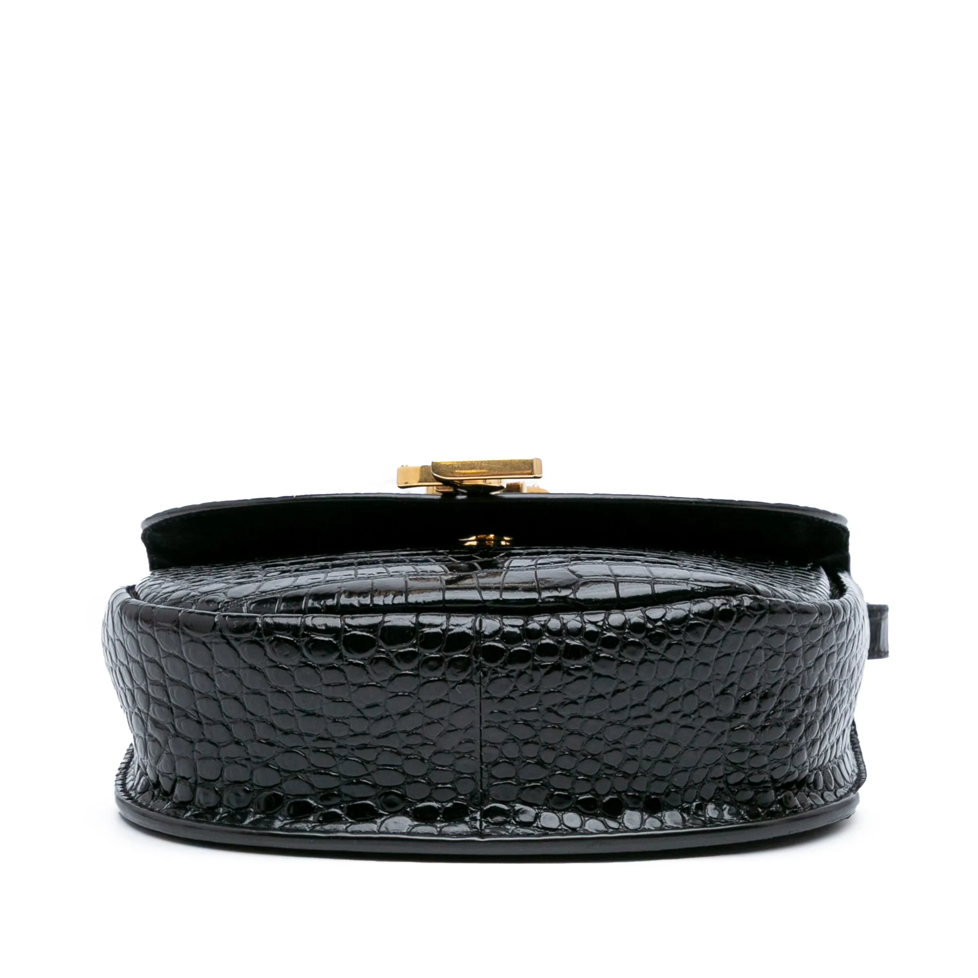 Saint Laurent Small Croc Embossed Monogram Kaia Crossbody