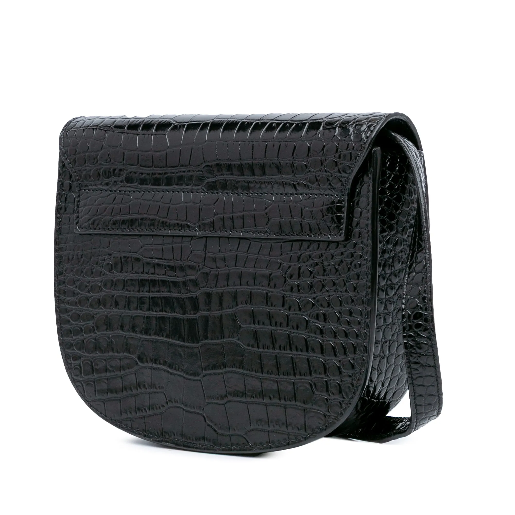 Saint Laurent Small Croc Embossed Monogram Kaia Crossbody