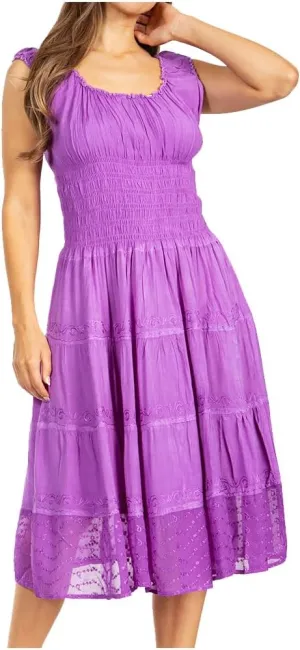 Sakkas Womens Mid Length Spring Maiden Ombre Peasant Dress