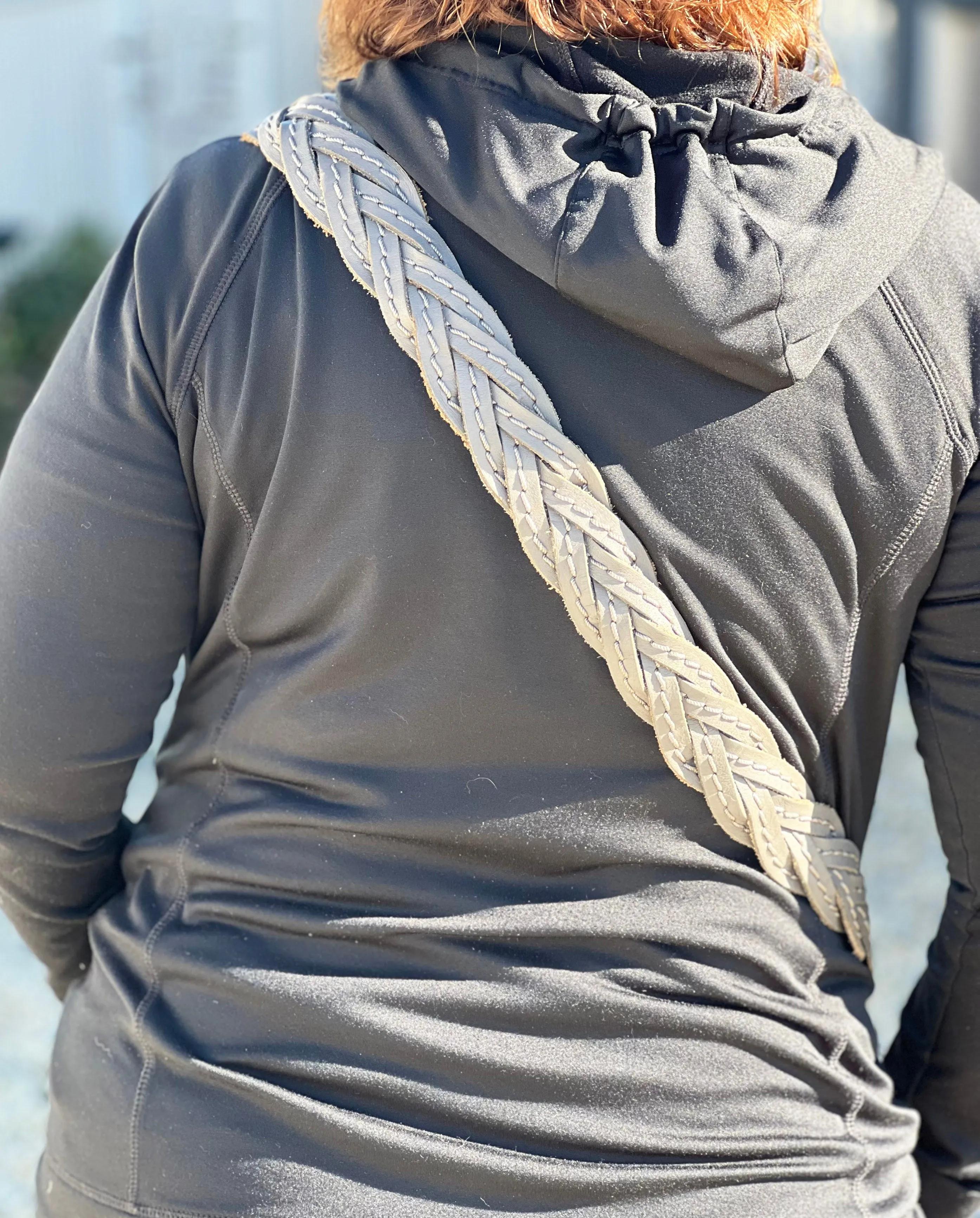 Sandra- Grey Woven Leather Strap