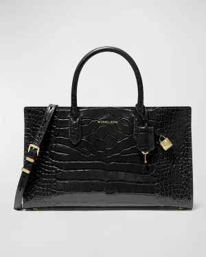 Scarlett Croc-Embossed Leather Crossbody Bag