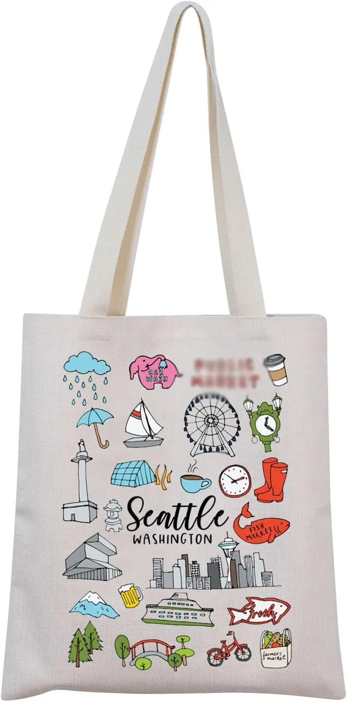 Seattle Washington City Gifts Welcome to Seattle Tote Moving to Seattle Gift Seattle Travel Gift (Seattle Tote)