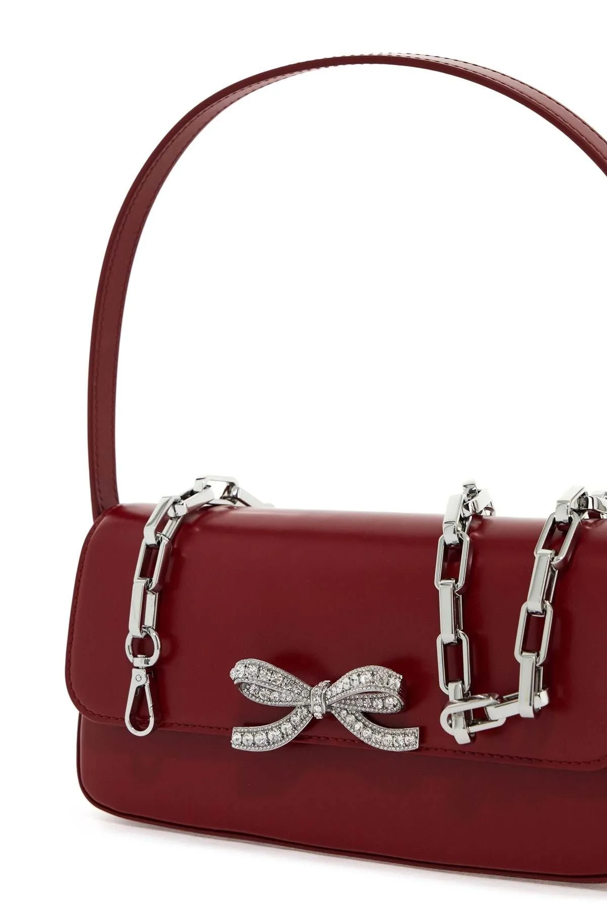 Self Portrait Smooth Leather Baguette Handbag