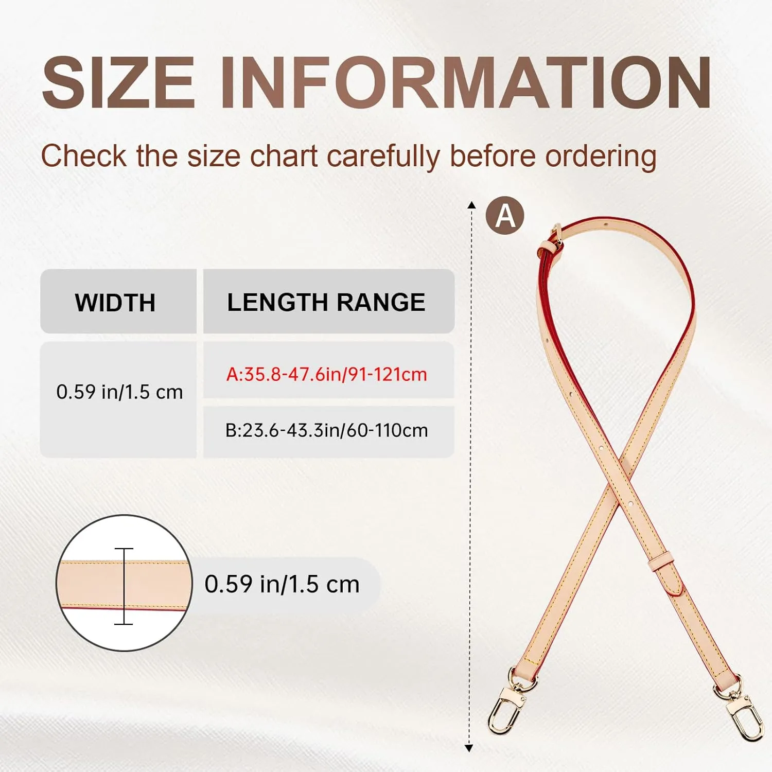 SENTEN Vachetta Leather Replacement Strap for L V