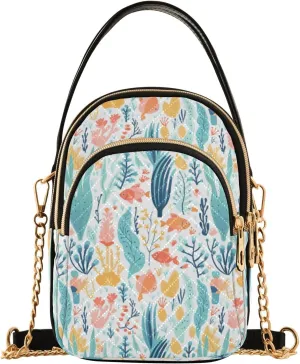 senya Cartoon Seaweed Crossbody Handbags for Women Casual Leather Shoulder Phone Purse