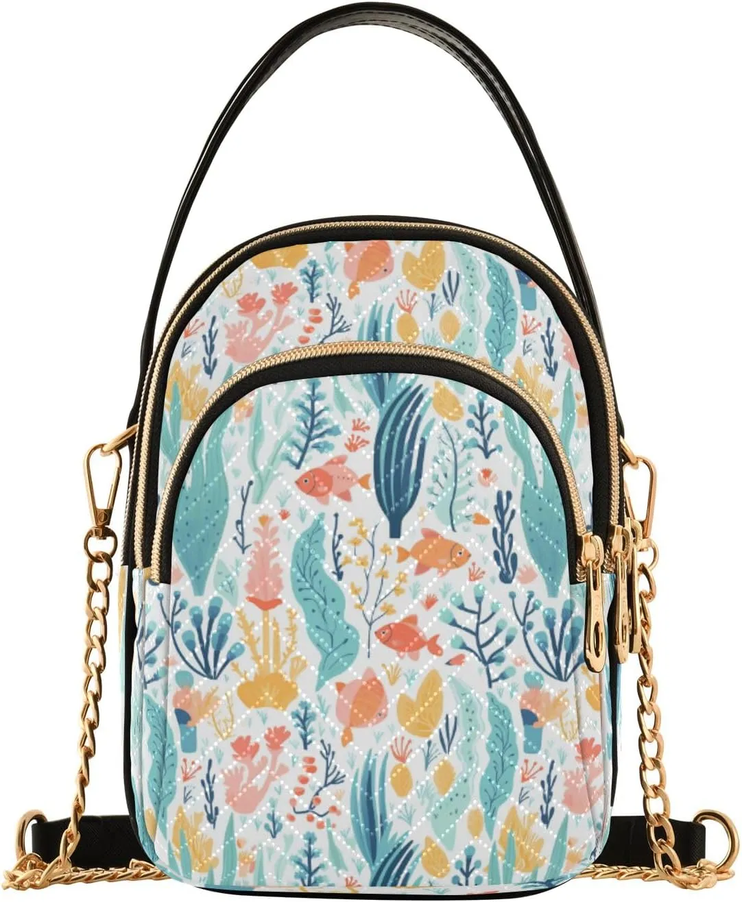 senya Cartoon Seaweed Crossbody Handbags for Women Casual Leather Shoulder Phone Purse