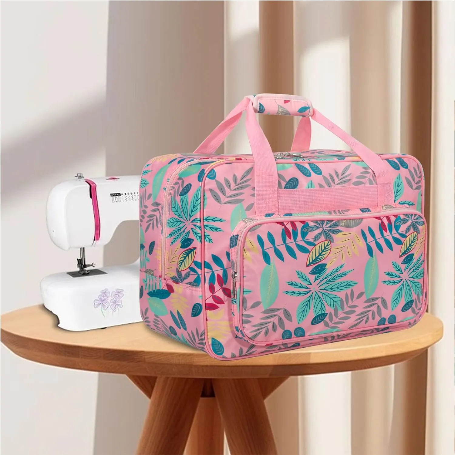 Sewing Machine Carrying Case, Sewing Machine Carrying Case Tote Bag Universal Handbag Organizer with Pockets and Handles Fits Most Standard Singers, Brothers, Janome