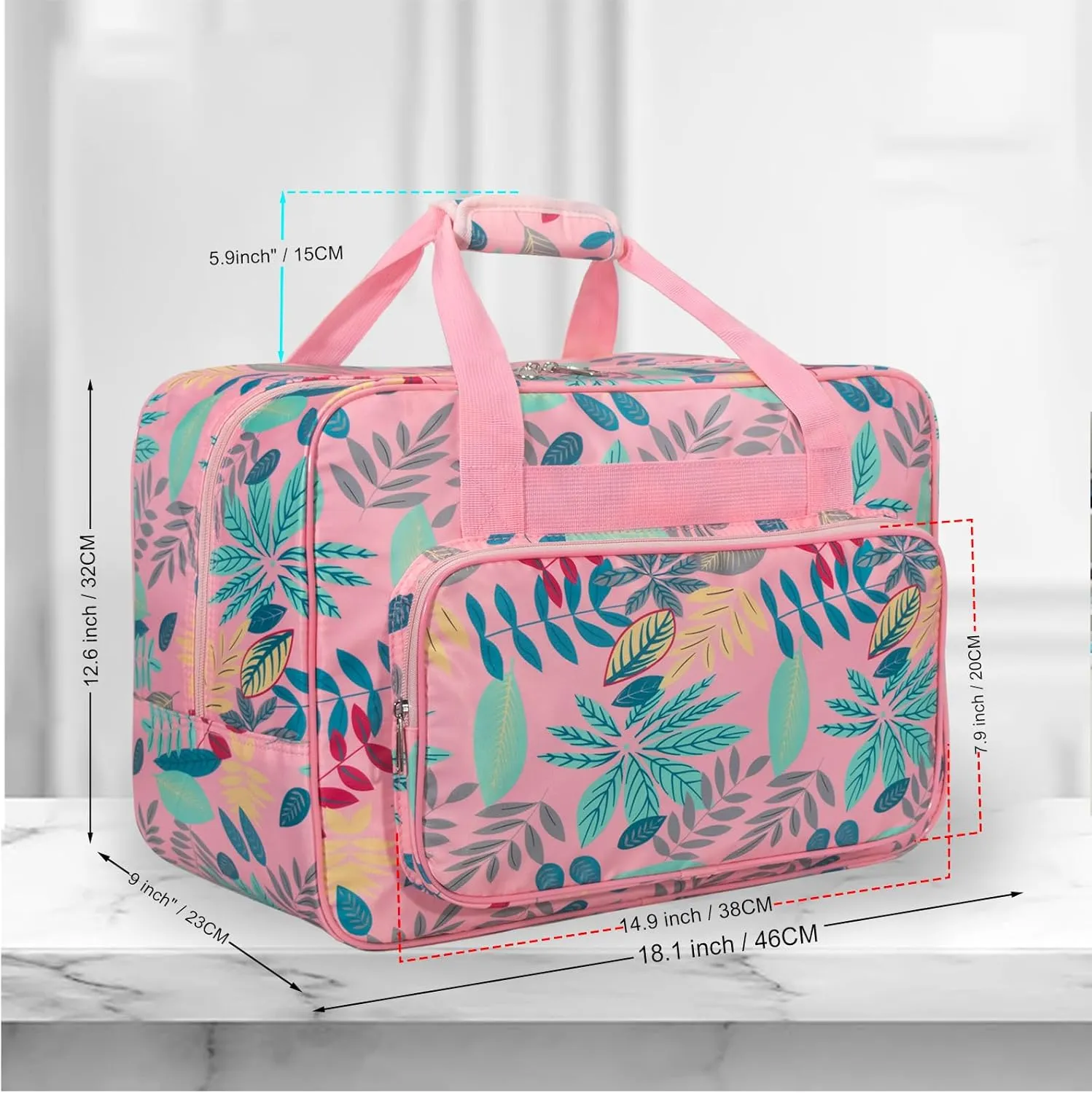 Sewing Machine Carrying Case, Sewing Machine Carrying Case Tote Bag Universal Handbag Organizer with Pockets and Handles Fits Most Standard Singers, Brothers, Janome