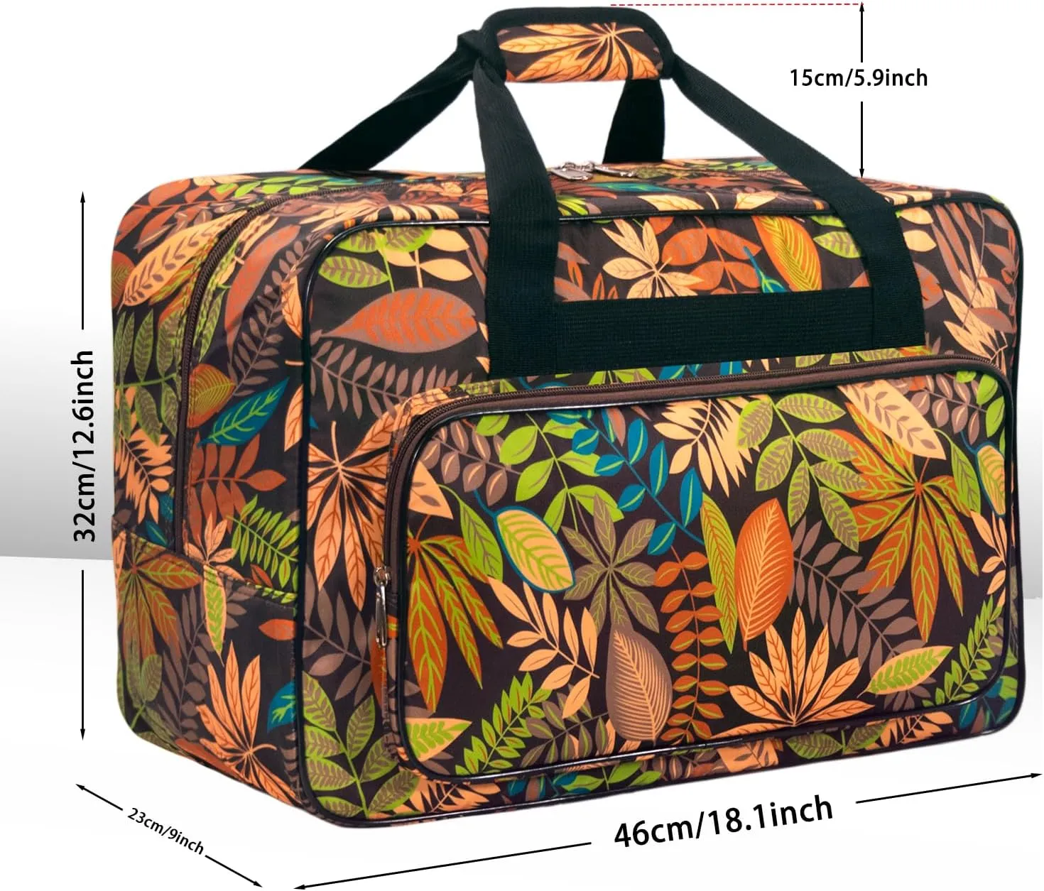 Sewing Machine Carrying Case，Sewing Machine Carrying Case Tote Bag，Universal Tote Storage Bag with Pockets and Handles, Suitable for Most Standard Singer, Janome (Brown)